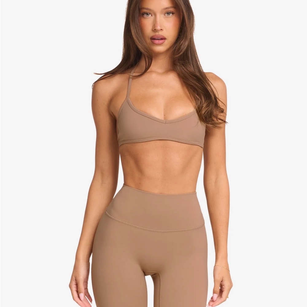 Women's Tan Sports Bra and Leggings Set